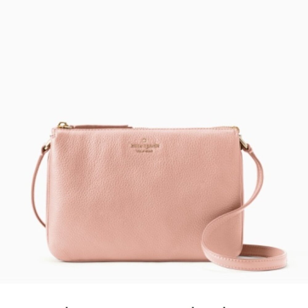 NWT kate spade Triple Gusset Jackson Crossbody Handbag Bag in Rosy Cheeks